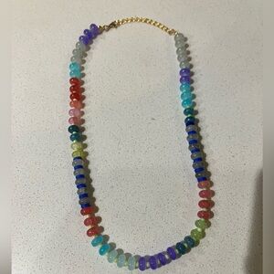 Multicolor Beaded Necklace - Vibrant Rainbow Glass Beads